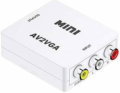 Etzin AV to VGA Converter AV RCA to VGA Video with Audio to PC HDTV Converter Gaming Adapter