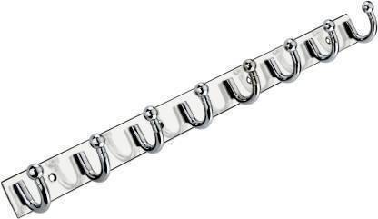 Bizaar Stainless Steel 8 Pin U Cloth Hooks Hanger Hanging Key,Clothes,Towel (Pack Of 1) Door Hanger