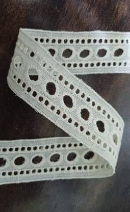 mannat creations SS240 WHITE COTTON LACE FOR DESIGNER SUIT/DUPATTA/SAREE Lace Reel