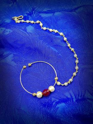 ACCESSHER Pearl Gold-plated Plated Copper Nose Ring