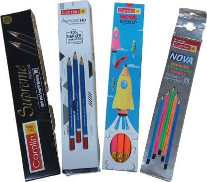 KOKUYO Combo Pencils - 4 Different Types of Packet with Scale,Eraser,Sharpener Pencil