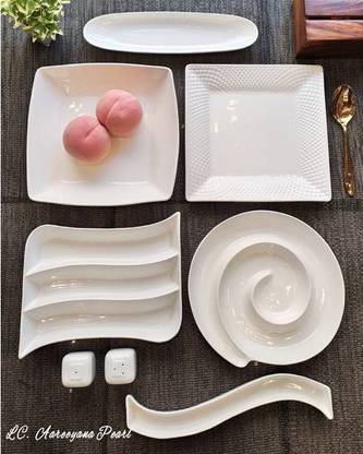 Devnow 8Pcs Entertainment Set Sectioned Plate
