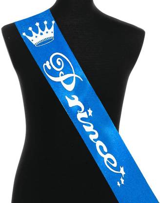 FUNCART Birthday Prince Crown Blue Sash