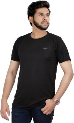 Solid Men Black T-Shirt