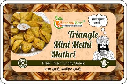 Seasonal Kart Homemade Mini Triangle Methi Mathri Methi Matthi in Trigular Shape Small Mathri