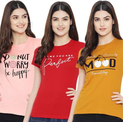 Printed Women Multicolor T-Shirt