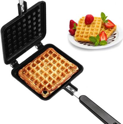 RBGIIT Waffle Iron Maker, Non-Stick DIY Aluminum Alloy Stovetop Sandwich Cake Waffle Maker