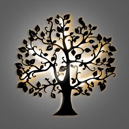 India Décor Shop Backlit Big Tree Wall Light Art