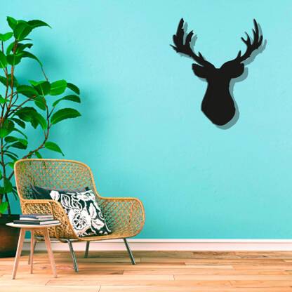 Artrooms Deer Head Metal Wall Art - Wall Decoration | Metal Wall Art (Size 30x30 inch)
