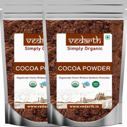 Vedarth Natural Cocoa Powder 1 Kg X 2 (Unsweetened) for chocolate / cake & Cake Baking Cocoa Powder