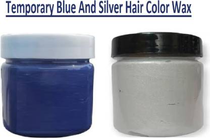 GFSU Hair Style Blue & Silver Hair Color Wax For Strong Hold &Volume For Highlights , BLUE, SILVER