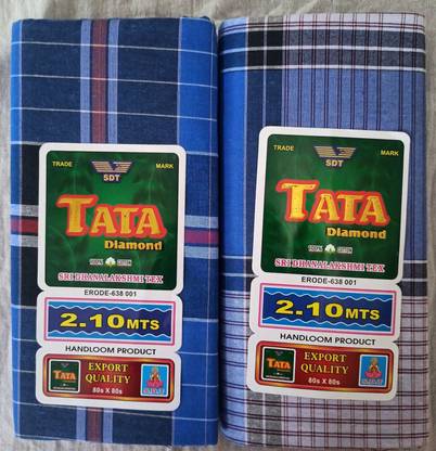 Sri Dhanalakshmi Tex Checkered Blue, White Lungi