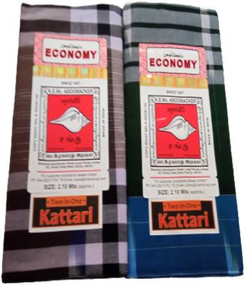 Cotton colors Checkered Multicolor Lungi