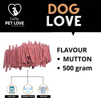 CatSy Munchy Sticks Dog Treats All Life Stages Dog Chew Stick (Mutton, 500 Gram) Mutton Dog Chew