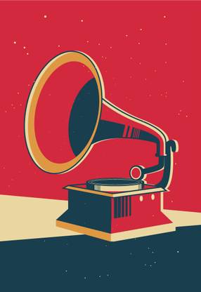 Retro Music Poster| Gramophone Poster |A3 Wall Poster (Pack of 1), Multicolour Paper Print