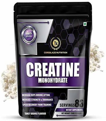 Coreblaze Nutrition Best Effective Creatine Monohydrate , 250g (Tangy Orange Flavored) Creatine