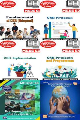 IGNOU MACSR/PGDCSR 1st Year Help Books Combo Offer Of MEDS 51 MEDS 52 MEDS 53 MEDS 54 MSW 9 MEDSE 46 IGNOU Study Notes For Exam Preparations With Sample Solved Question Papers (Revised Syllabus) IGNOU MA (Corporate Social Responsibility)