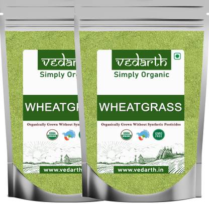 Vedarth Organic WheatGrass Powder Super food for healthy Living (100 Gram X 2 Pack)