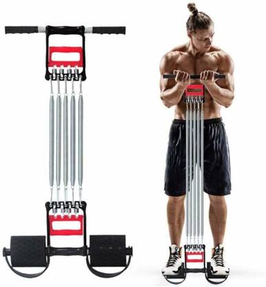 Wishbone 3 in 1 Multi Usage 5 Detachable Chest Pull Spring for Men Inbuilt Hand Gripper Resistance Tube