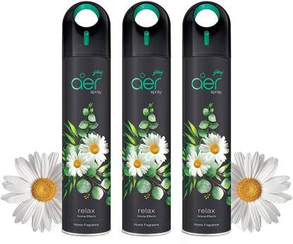 Godrej Aer Freshener for Home & Office- Relax Aroma Effect|Long-Lasting Fragrance|Pack of 3 Spray Relax Aroma Effect
