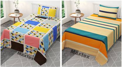 maxtex Polycotton Single Flat 300 TC Printed Bedsheet