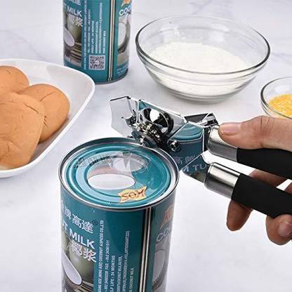 AirMount ™Can Opener, Kitchen Durable Stainless Steel Heavy Duty Can Opener Stainless Steel Can Tin Bottle Opener Cutter with Strong Non Slip Handle Bottle Opener