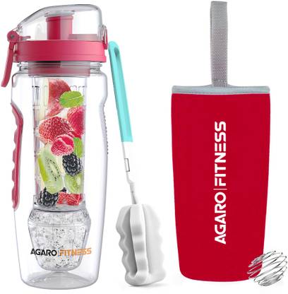 AGARO Infusion Bottle 1000ml Red, Reusable Polar Ice-gel Ball 1000 ml Bottle