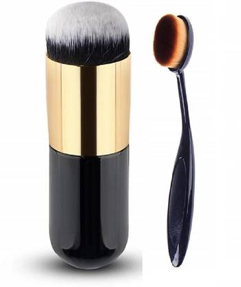 UniTale Super Soft Black Foundation, Concealer Brush With Oval Brush , Professional Duo