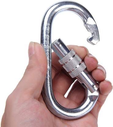 The Yogis Stainless Steel Snap Hook Carabiner Screw 10mm for Ropes, Hiking Connecting Link Locking Carabiner