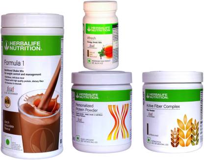 HERBALIFE FORMULA 1 CHOCOLATE AFRESH ENERGY DRINK TULSI PROTEIN 200 ACTIVE FIBER COMPLEX Energy Drink