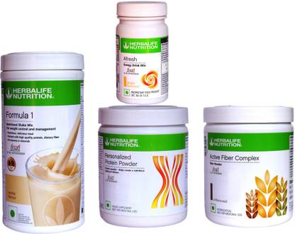 HERBALIFE FORMULA1 VANILLA AFRESH ENERGY DRINK GINGER PROTEIN 200 ACTIVE FIBER COMPLEX Energy Drink