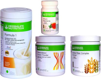 HERBALIFE FORMULA1BANANACARAMELAFRESH ENERGY DRINK TULSI PROTEIN200 ACTIVE FIBER COMPLEX Energy Drink