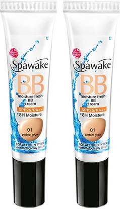 Spawake BB Cream 01 with SPF25/PA++, All Skin Types, 30g each, Pack of 2 Foundation