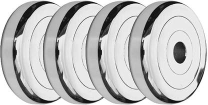 YMD 4 kg Pair of 1KG x 4 Steel Gym Plates, Steel Weight Plates or Dumbbell Plates Home Gym Combo