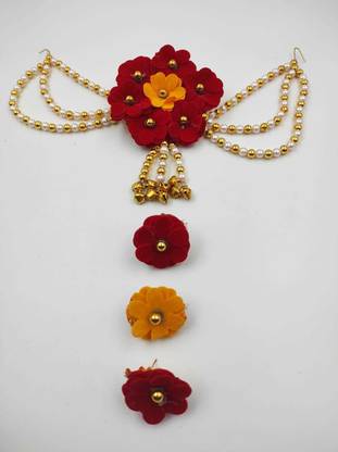 A2 Fashion Multicolour Flower Hair Accessories/Gajra Hair Chain