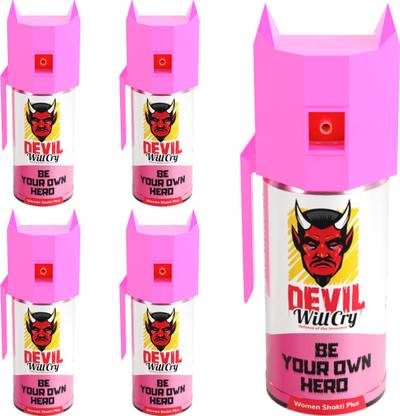 Devil Will Cry Powerful OC Pepper Spray Self Defence for Women Pack Of 5 Each (55 ml,35 gm pink Pepper Stream Spray