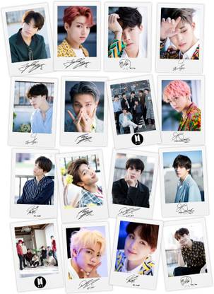 Pack of 16 BTS Lomo Cards with Autograph HD Photocards Photographic Paper