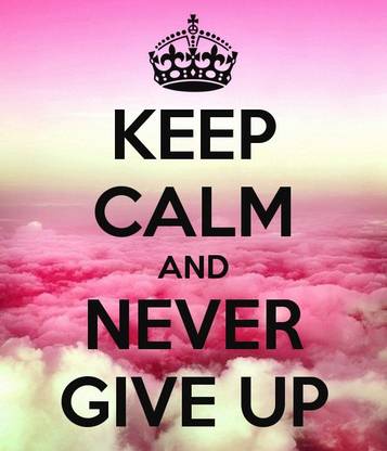 KEEP CALM AND NEVER GIVE UP POSTER WALLPAPER ON FINE ART PAPER Fine Art Print