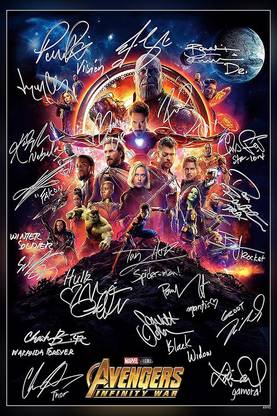 Avengers Infinity War Ironman Spiderman Autograph Signed Movie Cover Matte Finish Poster Paper Print