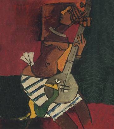 painting mf husain ON LARGE PRINT 36X24 INCHES Photographic Paper