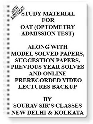 Study Material On Oat (Optometry Admission Test) [pack Of 4 Books] With Model Question Papers + Topicwise Analysis + Mcq Questions+ Special Practice Set
