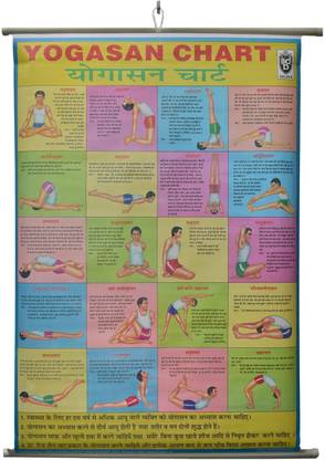 Yogasan (Yoga Chart ) Wall Chart Laminated Wall Chart (Size 100X75 CM) Perfect For Homeschooling, Classroom And Students