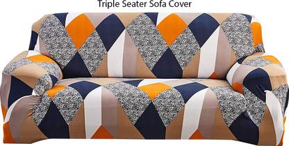 HOUSE OF QUIRK Polyester Abstract 3 Seater Sofa Cover