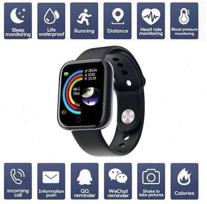 Stybits Smart fitness band Y68 with smart alarm clock Smartwatch