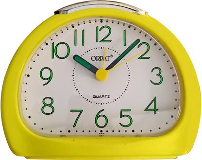 ORPAT Analog Yellow Table Alarm Clock