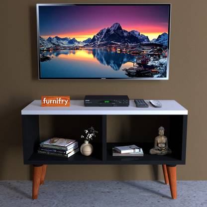 Furnifry TV Table for Home Living Room/2 Decker TV Stand/TV Console Table Storage Shelves Engineered Wood TV Entertainment Unit