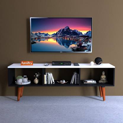 plantzy TV Table for Living Room/3 Decker TV Stand/TV Console Table Storage Shelves/ Engineered Wood TV Entertainment Unit