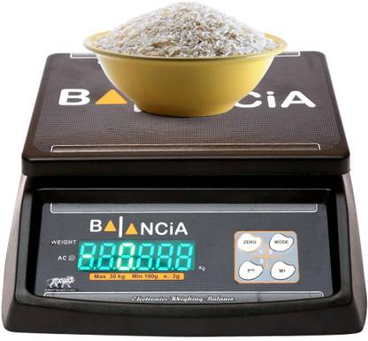COHEL 30Kg Counter Rechargeable Weight Machine with Power Adaptor for Shop, Home Weighing Scale