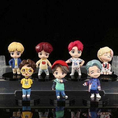 JAINSON MARTIN BTS Set of 7 Action Toy Figure For Car, Office and School Table Dashboard