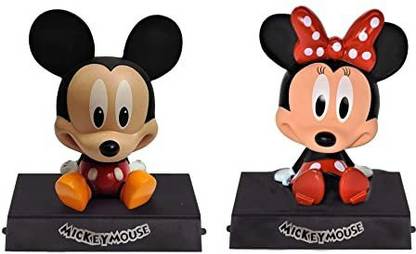 JAINSON MARTIN Combo of Mickey and Minnie Mouse Bobblehead with Mobile Holder for Car Dashboard